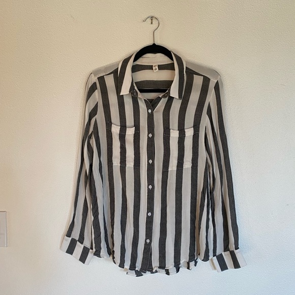 BP Striped Long Sleeve Button Down Shirt - Picture 2 of 3